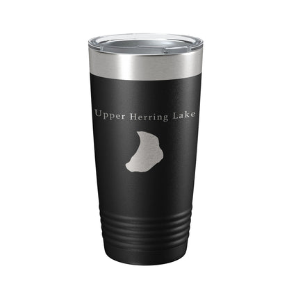 Upper Herring Lake Map Tumbler Travel Mug Insulated Laser Engraved Coffee Cup Michigan 20 oz-5