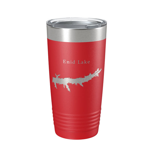 Enid Lake Map Tumbler Travel Mug Insulated Laser Engraved Coffee Cup Mississippi 20 oz-10
