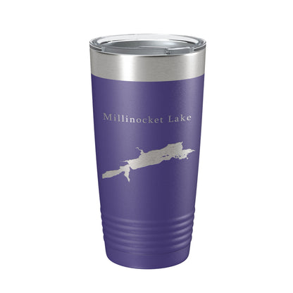 Millinocket Lake Map Tumbler Travel Mug Insulated Laser Engraved Coffee Cup Maine 20 oz-15
