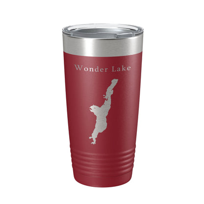 Wonder Lake Map Tumbler Travel Mug Insulated Laser Engraved Coffee Cup Illinois 20 oz-18