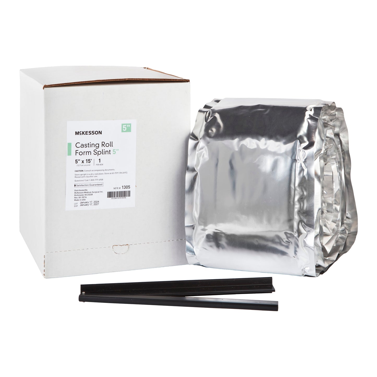 Padded Splint Roll McKesson 5 Inch X 15 Foot Fiberglass White