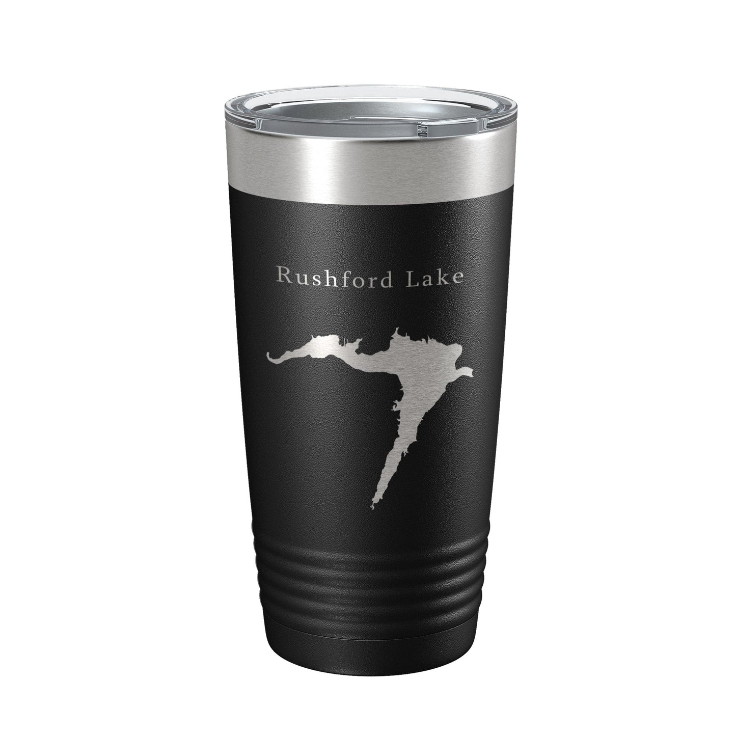 Rushford Lake Map Tumbler Travel Mug Insulated Laser Engraved Coffee Cup New York 20 oz-0