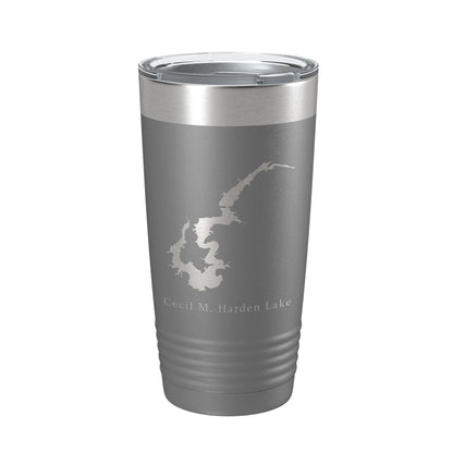 Cecil M. Harden Lake Map Tumbler Travel Mug Insulated Laser Engraved Coffee Cup Indiana 20 oz-16