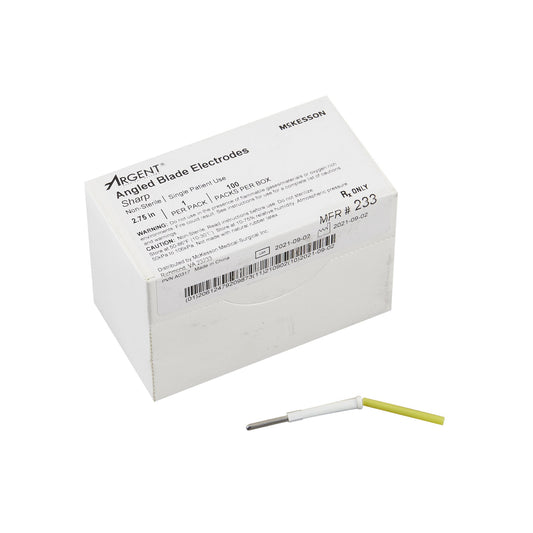 Blade Electrode McKesson Argent™ Stainless Steel Sterile Blunt Angled Blade Tip Disposable