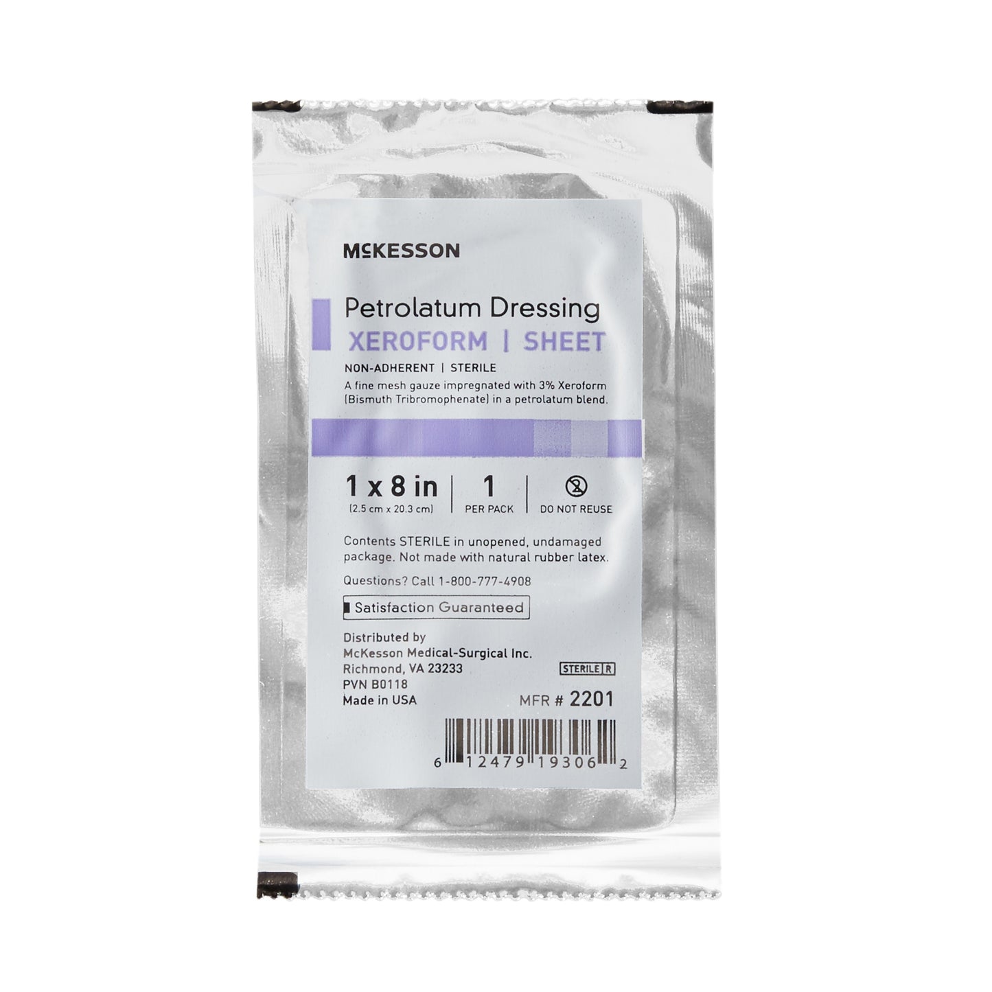 Xeroform Petrolatum Impregnated Dressing McKesson Strip 1 X 8 Inch Sterile