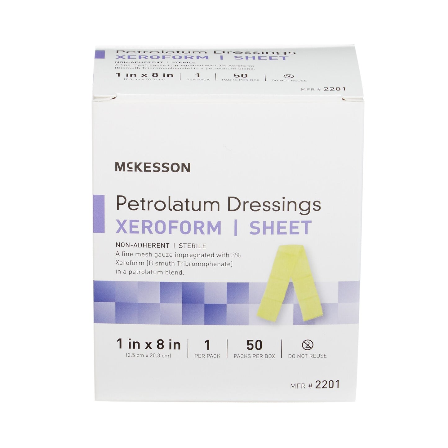 Xeroform Petrolatum Impregnated Dressing McKesson Strip 1 X 8 Inch Sterile