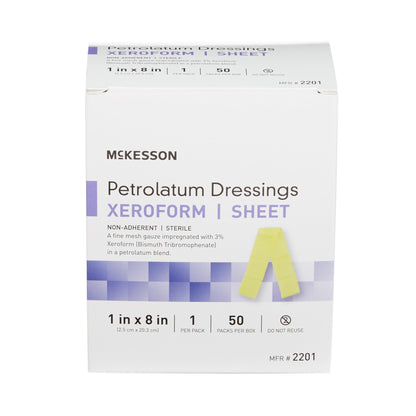 Xeroform Petrolatum Impregnated Dressing McKesson Strip 1 X 8 Inch Sterile