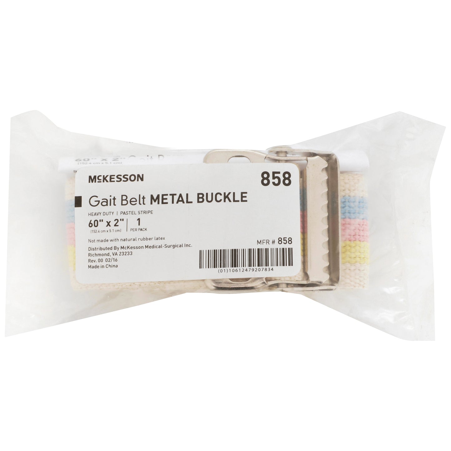 Gait Belt McKesson 60 Inch Length Pastel Stripe Polyester