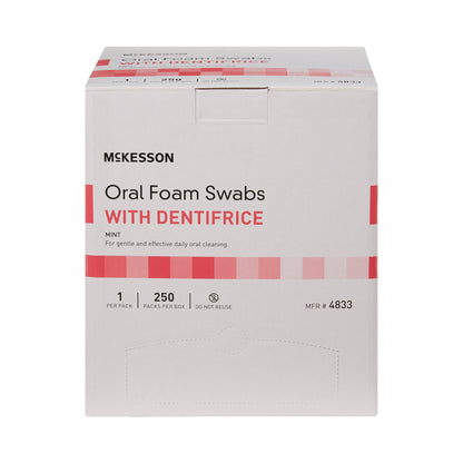 Oral Swab McKesson Dentifrice Foam Tip 1 per Pack