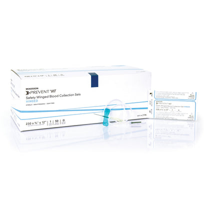 McKesson Prevent® Blood Collection Set 23 Gauge 3/4 Inch Needle Length Safety Needle 12 Inch Tubing Sterile