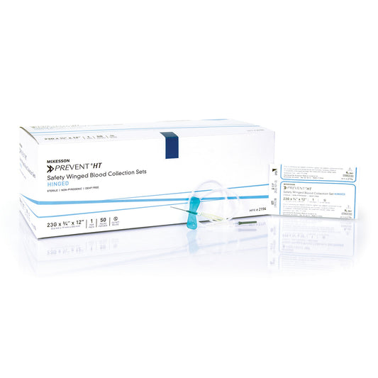 McKesson Prevent® Blood Collection Set 23 Gauge 3/4 Inch Needle Length Safety Needle 12 Inch Tubing Sterile