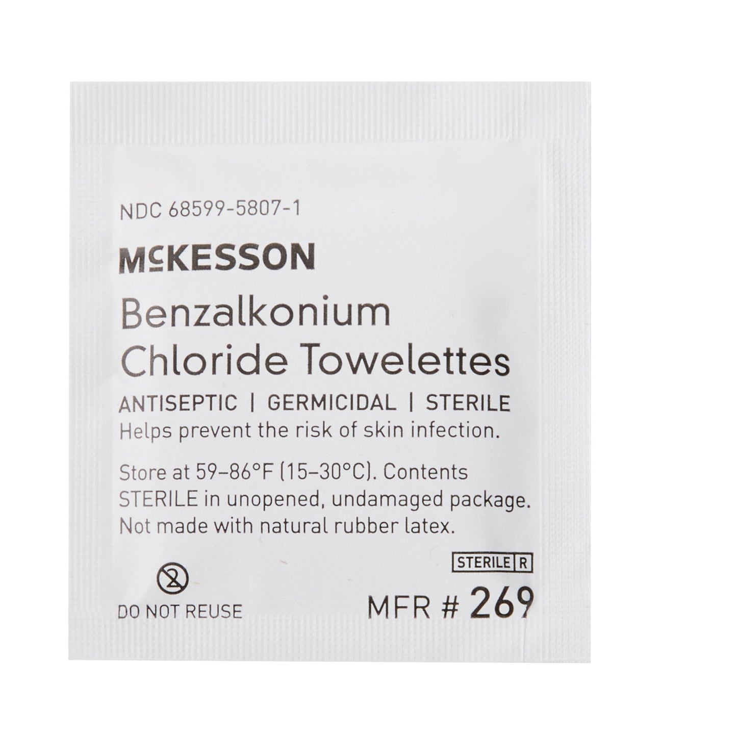 Antiseptic Skin Towelette McKesson Individual Packet Unscented 100 Count