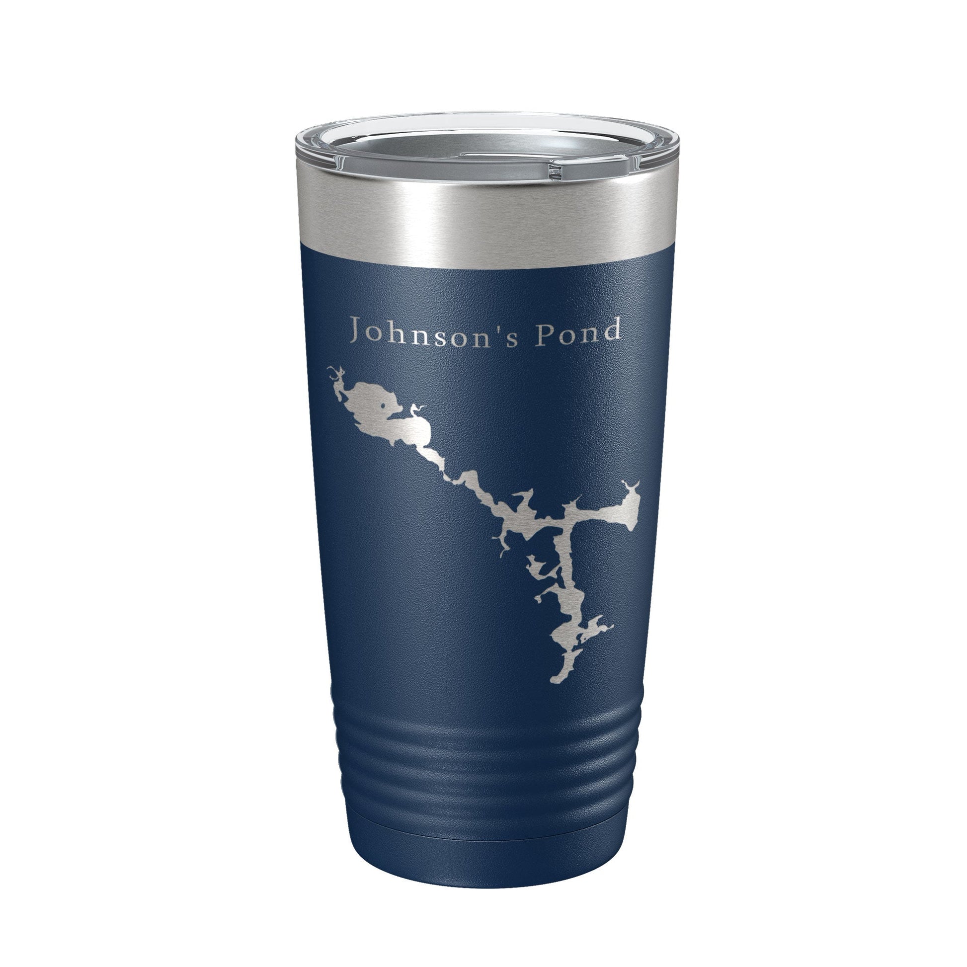 Johnson's Pond Tumbler Lake Map Travel Mug Insulated Laser Engraved Coffee Cup Rhode Island 20 oz-2