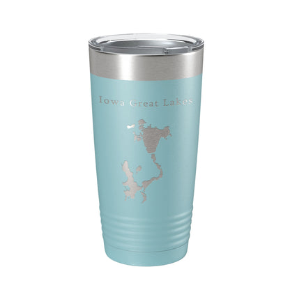Iowa Great Lakes Map Tumbler Travel Mug Insulated Laser Engraved Coffee Cup Iowa 20 oz-13