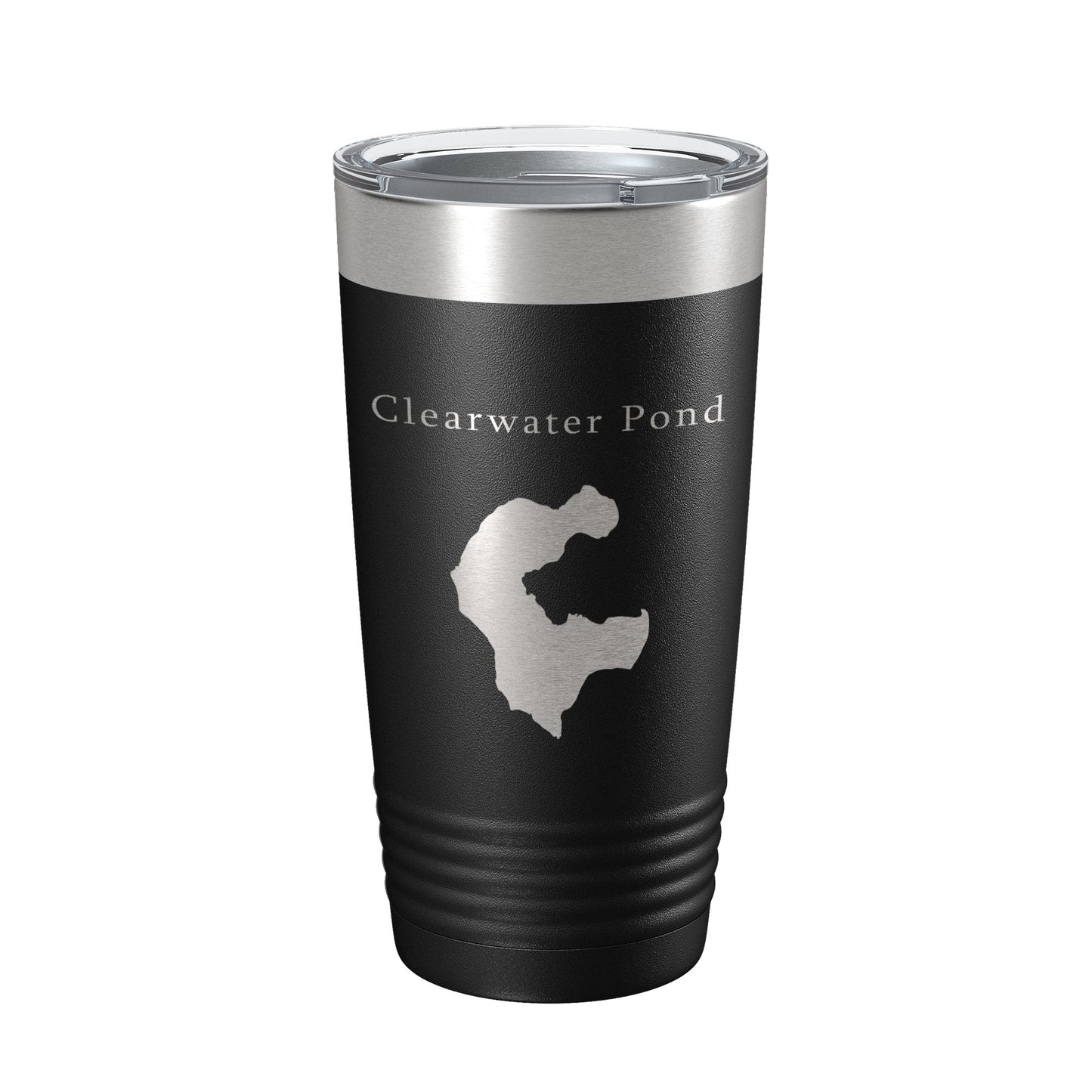 Clearwater Pond Lake Map Tumbler Travel Mug Insulated Laser Engraved Coffee Cup Maine 20 oz-0