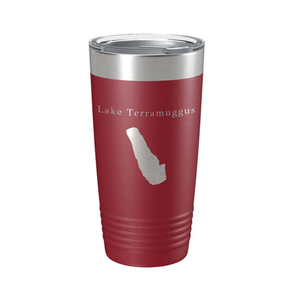Lake Terramuggus Map Tumbler Travel Mug Insulated Laser Engraved Coffee Cup Connecticut 20 oz-18
