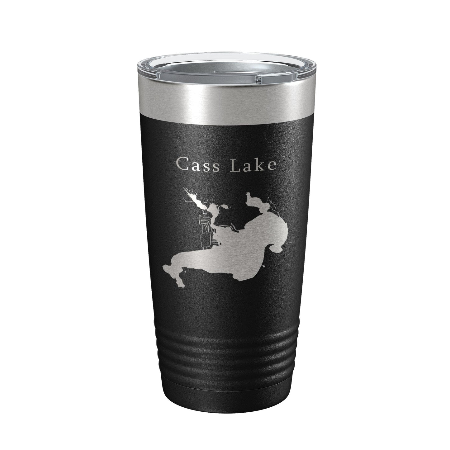 Cass Lake Map Tumbler Travel Mug Insulated Laser Engraved Coffee Cup Michigan 20 oz-0