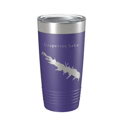 Grapevine Lake Map Tumbler Travel Mug Insulated Laser Engraved Coffee Cup Texas 20 oz-15