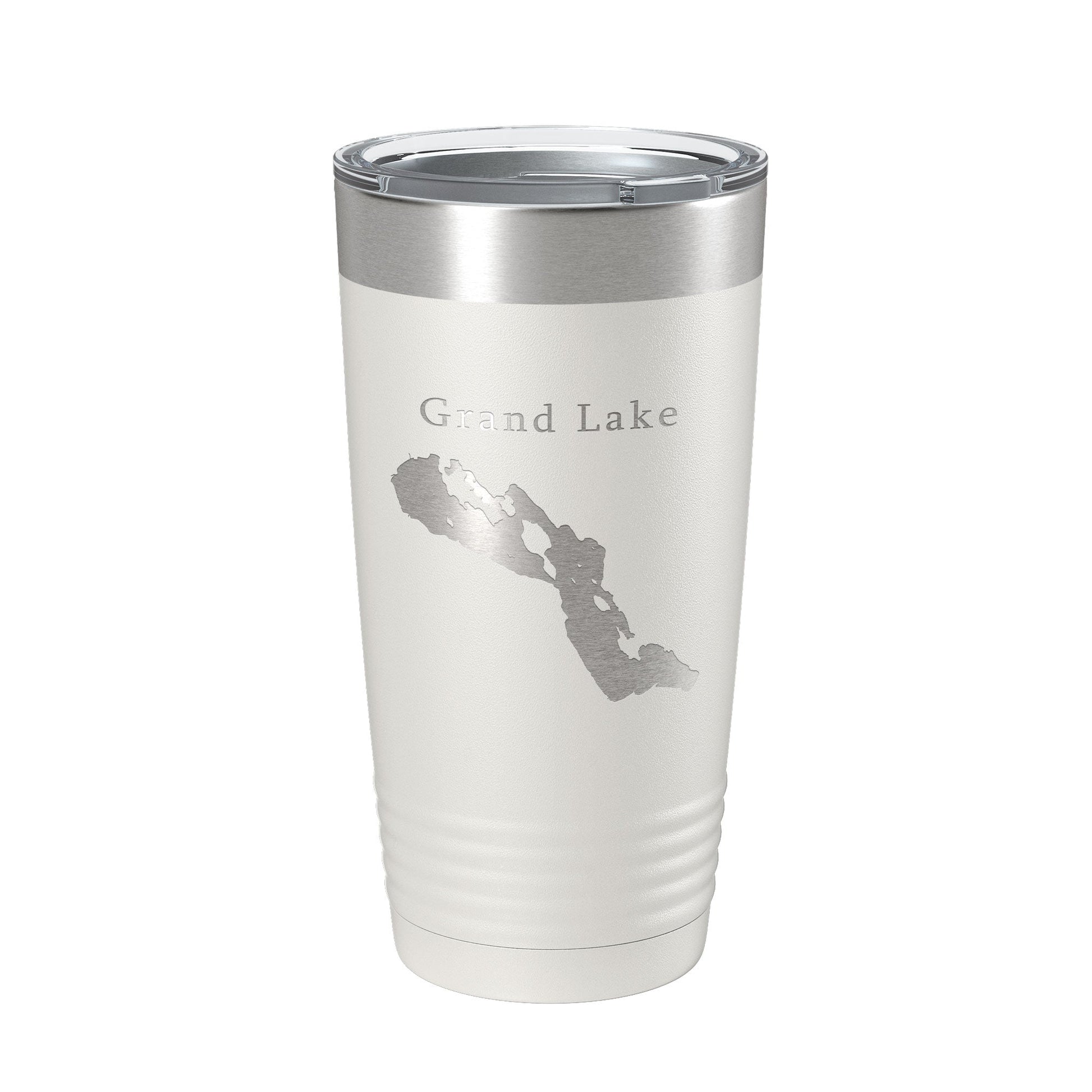 Grand Lake Map Tumbler Travel Mug Insulated Laser Engraved Coffee Cup Michigan 20 oz-1