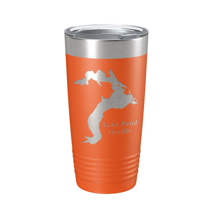 Lake Pend Oreille Map Tumbler Travel Mug Insulated Laser Engraved Coffee Cup Idaho 20 oz-17