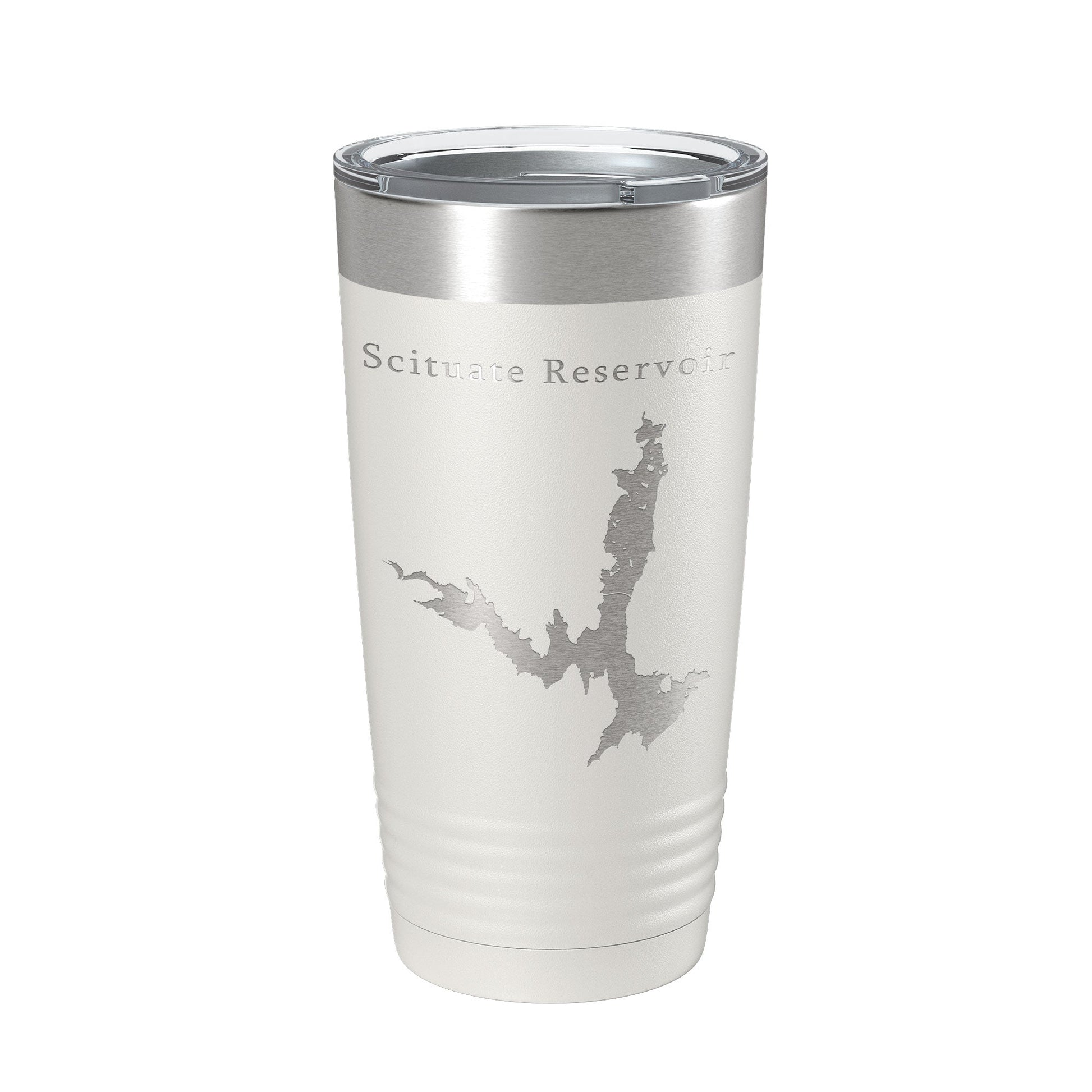 Scituate Reservoir Tumbler Lake Map Travel Mug Insulated Laser Engraved Coffee Cup Providence Rhode Island 20 oz-1