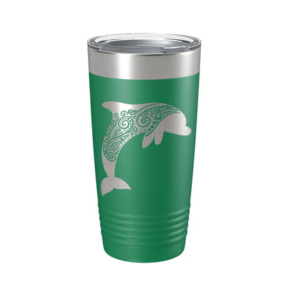 Dolphin Zentangle Tumbler Travel Mug Insulated Laser Engraved Coffee Cup Dolphin Mandala Gift Pattern Design 20 oz-9