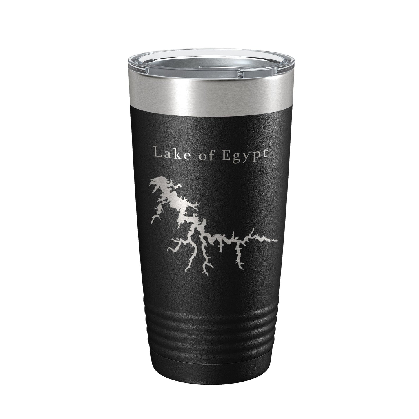 Lake of Egypt Map Tumbler Travel Mug Insulated Laser Engraved Coffee Cup Illinois 20 oz-0