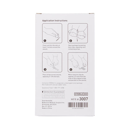 Skin Closure Strip McKesson 1/4 X 3 Inch Nonwoven Material Reinforced Strip White