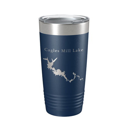 Cagles Mill Lake Map Tumbler Travel Mug Insulated Laser Engraved Coffee Cup Indiana 20 oz-8