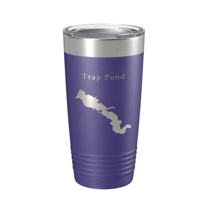 Trap Pond Tumbler Lake Map Travel Mug Insulated Laser Engraved Coffee Cup Delaware 20 oz-15