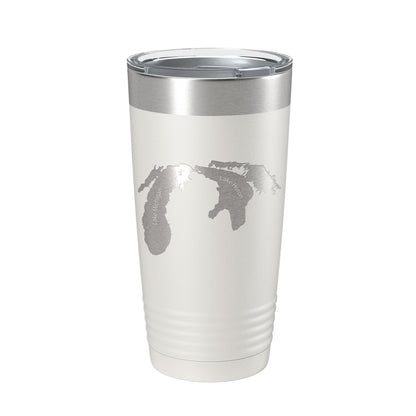 Lake Michigan-Huron Map Tumbler Travel Mug Insulated Laser Engraved Coffee Cup Illinois Wisconsin Indiana Michigan Ontario 20oz-7