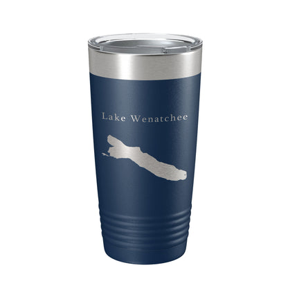 Lake Wenatchee Map Tumbler Travel Mug Insulated Laser Engraved Coffee Cup Washington 20 oz-2