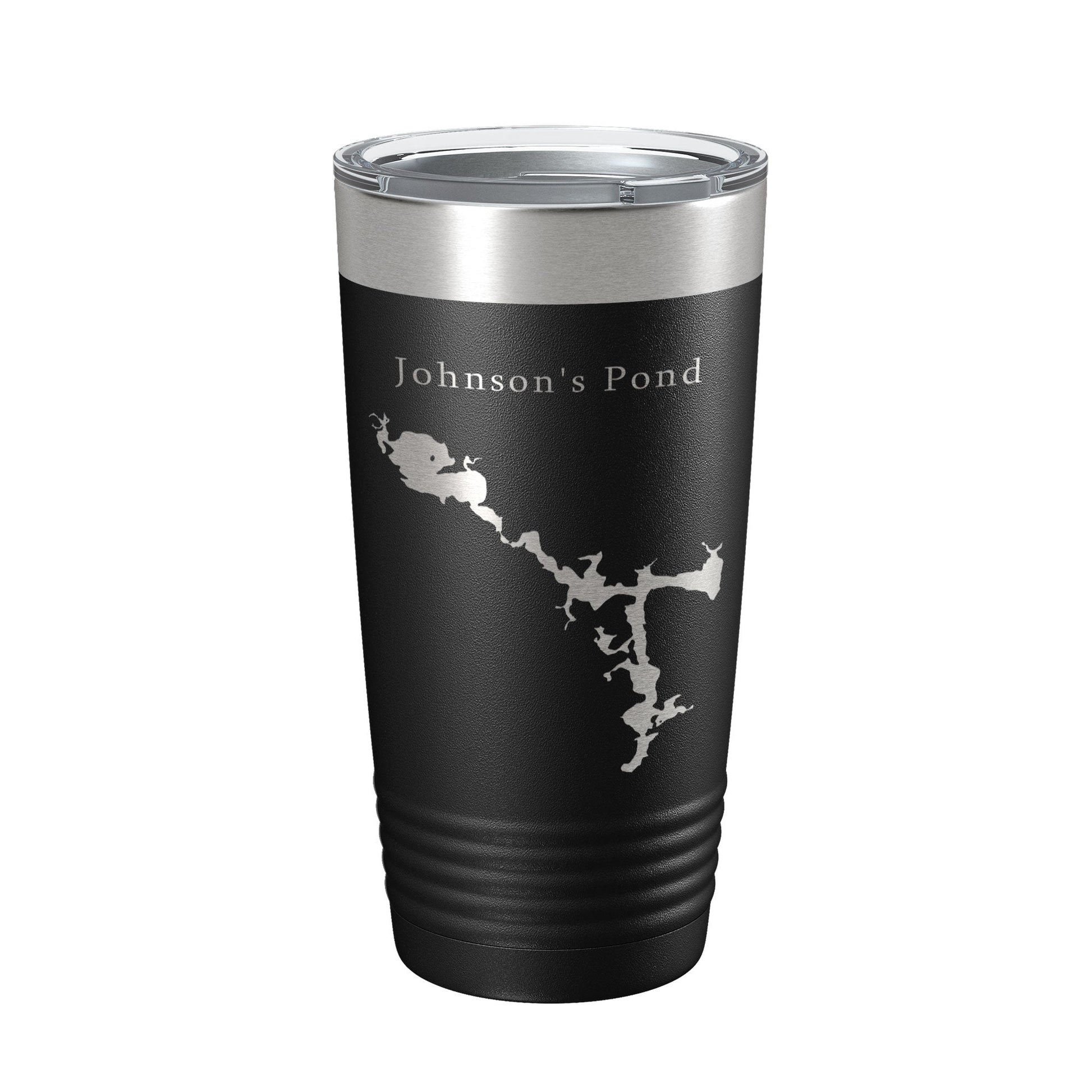 Johnson's Pond Tumbler Lake Map Travel Mug Insulated Laser Engraved Coffee Cup Rhode Island 20 oz-0