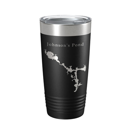 Johnson's Pond Tumbler Lake Map Travel Mug Insulated Laser Engraved Coffee Cup Rhode Island 20 oz-0
