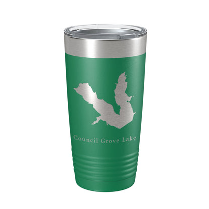 Council Grove Lake Map Tumbler Travel Mug Insulated Laser Engraved Coffee Cup Kansas 20 oz-9