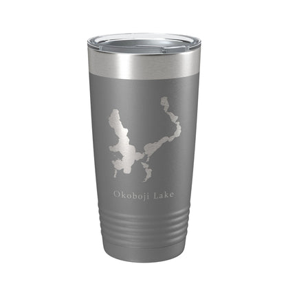 Okoboji Lake Map Tumbler Travel Mug Insulated Laser Engraved Coffee Cup Iowa 20 oz-16