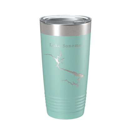Lake Sonoma Map Tumbler Travel Mug Insulated Laser Engraved Coffee Cup California 20 oz-12