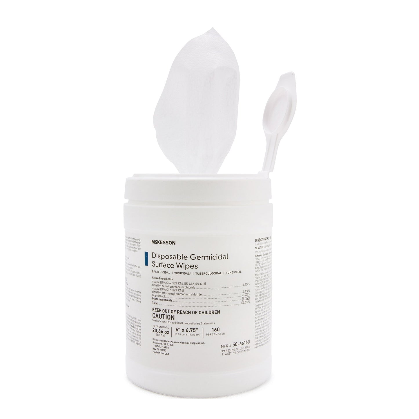 Surface Disinfectant McKesson Premoistened Manual Pull Wipe 160 Count Canister Alcohol Scent NonSterile