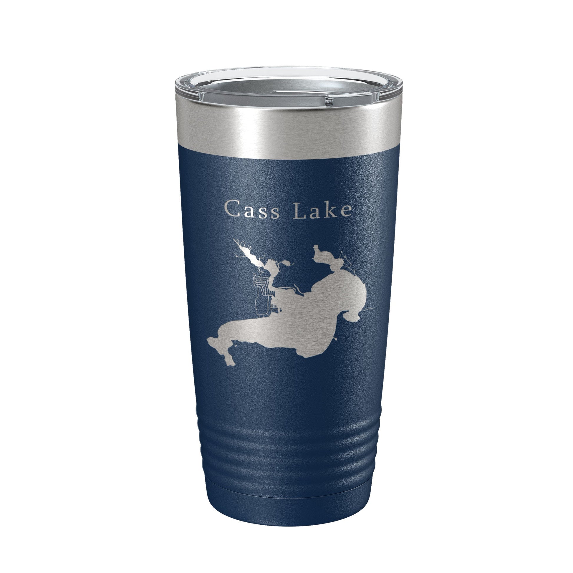 Cass Lake Map Tumbler Travel Mug Insulated Laser Engraved Coffee Cup Michigan 20 oz-2
