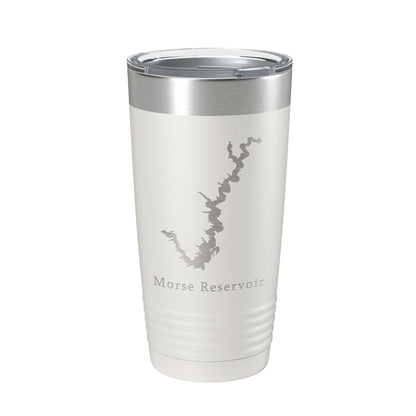 Morse Reservoir Tumbler Lake Map Travel Mug Insulated Laser Engraved Coffee Cup Indiana 20 oz-1