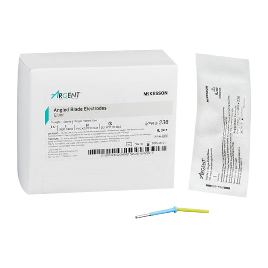 Blade Electrode McKesson Argent™ Stainless Steel Sterile Sharp Angled Blade Tip Disposable