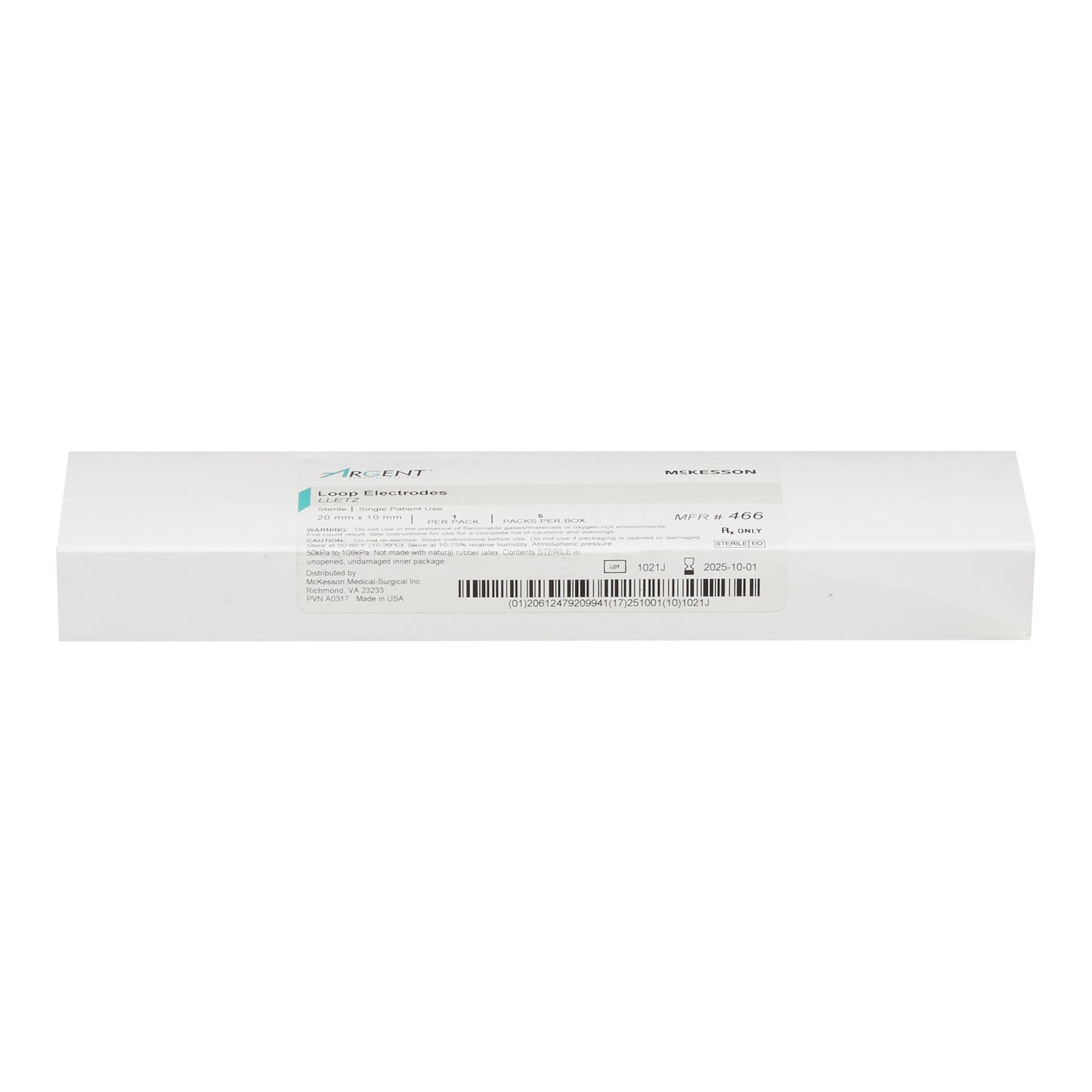 LEEP/LLETZ Electrode McKesson Argent™ Tungsten Wire Sterile 20 X 10 mm Loop Tip Disposable