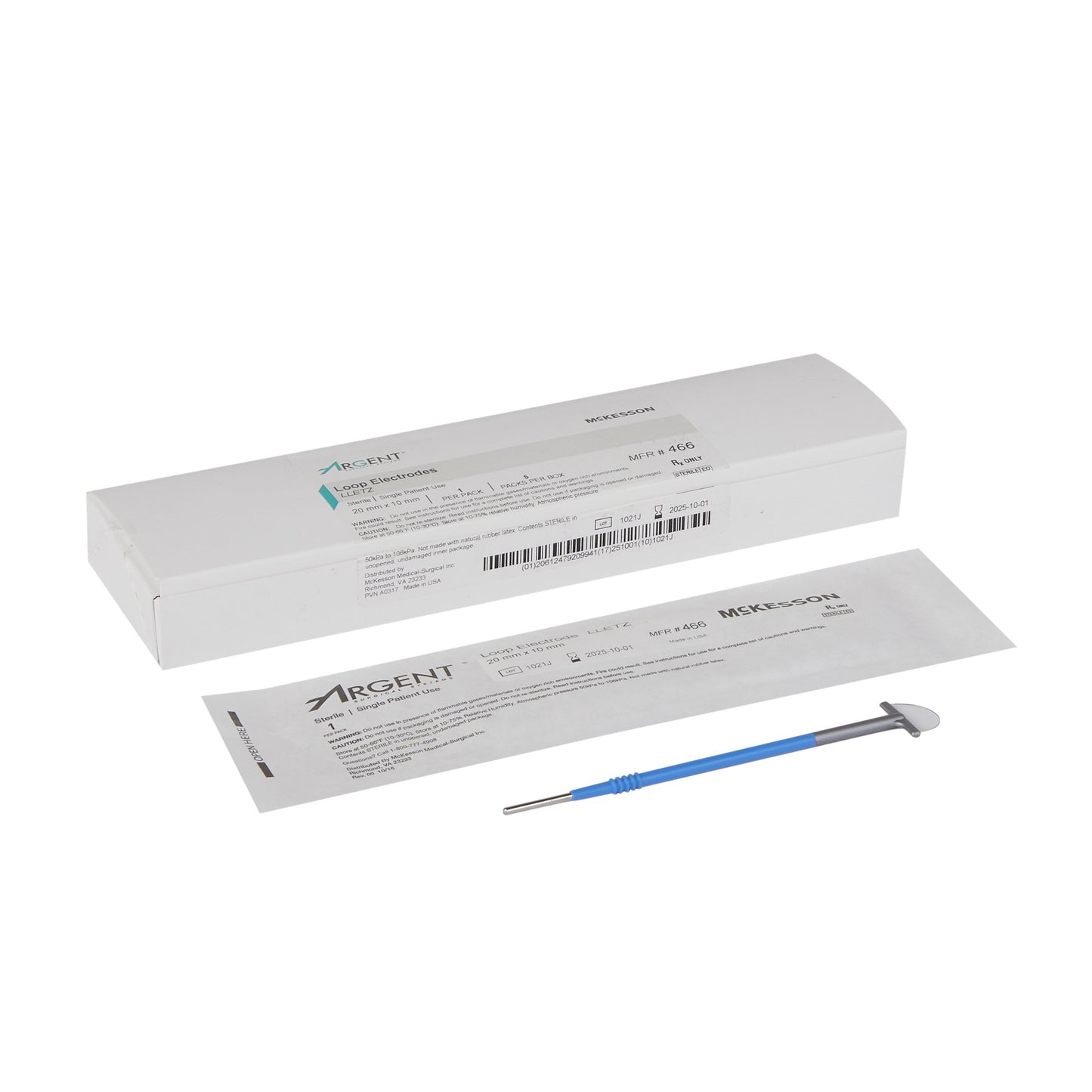 LEEP/LLETZ Electrode McKesson Argent™ Tungsten Wire Sterile 20 X 10 mm Loop Tip Disposable