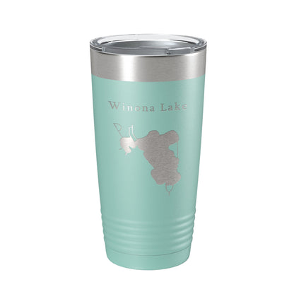 Winona Lake Map Tumbler Travel Mug Insulated Laser Engraved Coffee Cup Indiana 20 oz-12