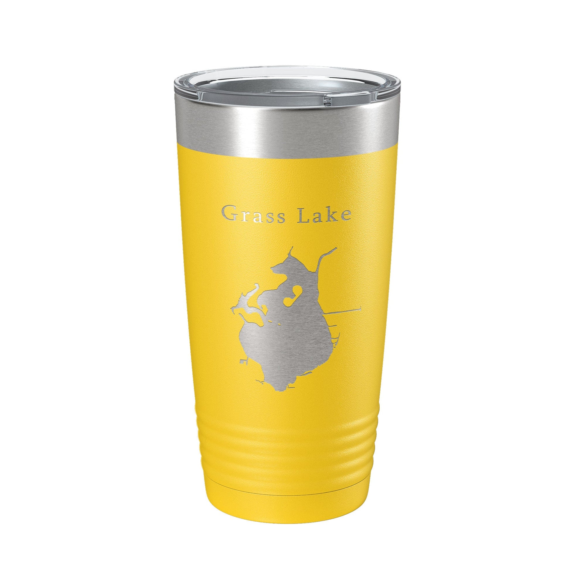 Grass Lake Map Tumbler Travel Mug Insulated Laser Engraved Coffee Cup Illinois 20 oz-4