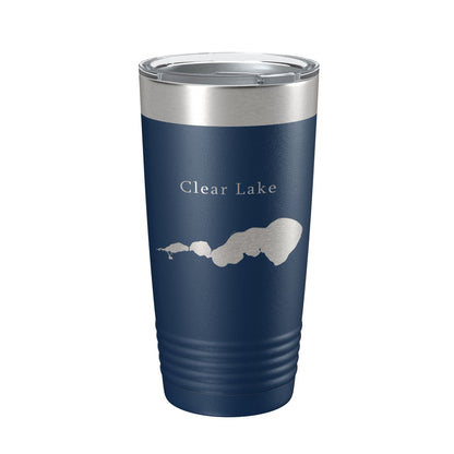 Clear Lake Map Tumbler Travel Mug Insulated Laser Engraved Coffee Cup Iowa 20 oz-2