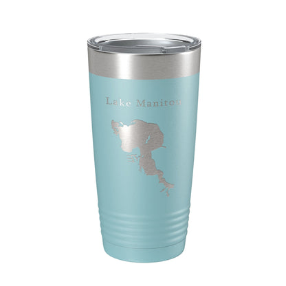 Lake Manitou Map Tumbler Travel Mug Insulated Laser Engraved Coffee Cup Indiana 20 oz-13