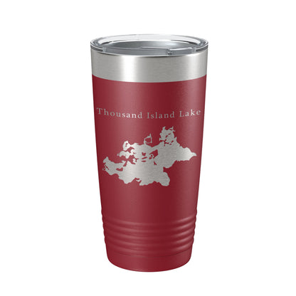 Thousand Island Lake Cisco Chain Map Tumbler Travel Mug Insulated Laser Engraved Coffee Cup Michigan 20 oz-18