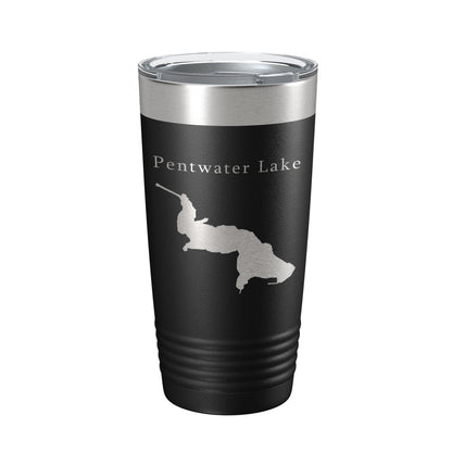 Pentwater Lake Map Tumbler Travel Mug Insulated Laser Engraved Coffee Cup Michigan 20 oz-5