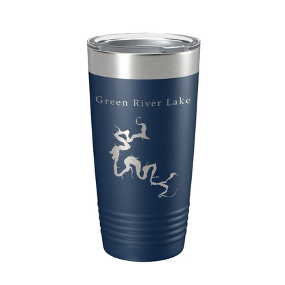 Green River Lake Map Tumbler Travel Mug Insulated Laser Engraved Coffee Cup Kentucky 20 oz-8